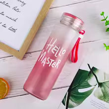 💧 Hello Master Water Bottle – Frosted Glass Style Bottle 🌈✨