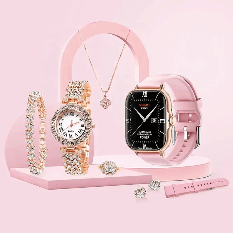 Men Smartwatch + Women's Luxury Quartz Watch